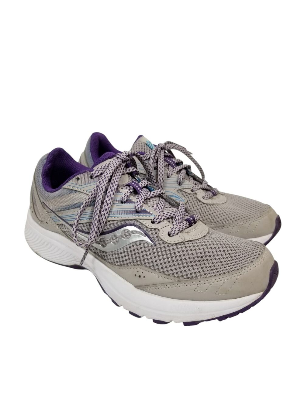 Saucony Cohesion 15 Women's Running Shoes Gray Purple Size 7.5